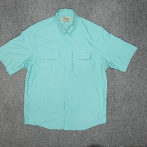 Duluth Trading Co Shirt Mens Large Tall Short Sleeve Button Up Outdoors Fishing